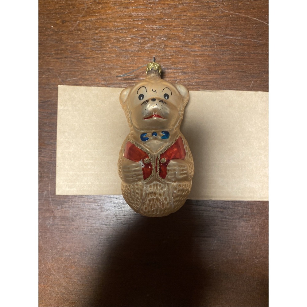 Vintage Glass‎ Little Brown Bear Christmas Ornament